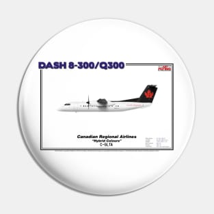 DeHavilland Canada Dash 8-300/Q300 - Canadian Regional Airlines "Hybrid Colours" (Art Print) Pin