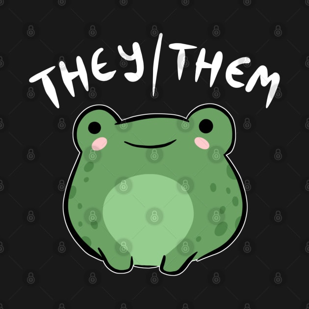 They/Them Pronoun Frog: Kawaii Queer Aesthetic Celebration of Nonbinary, Demiboy, Demigirl Pride - Transgender & LGBTQ Love by Ministry Of Frogs