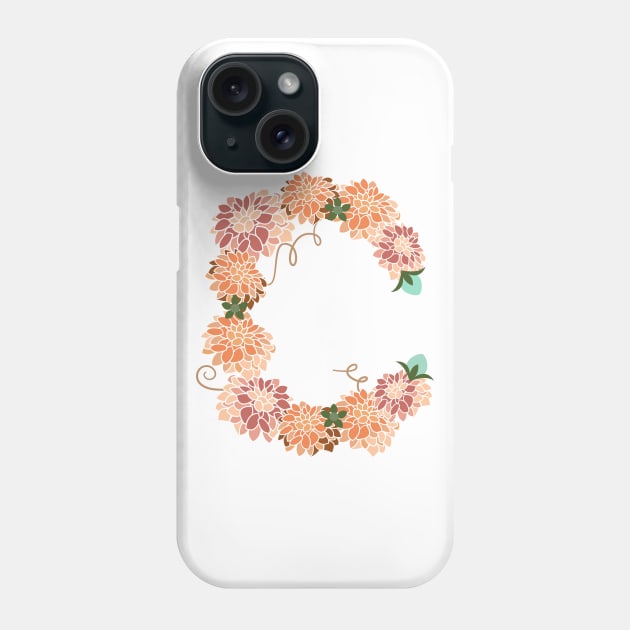 Letter C Floral Phone Case by CTstudio