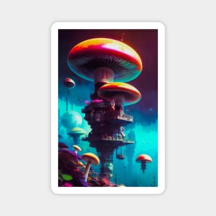 Abstract Another World Mushroom Citadel Magnet