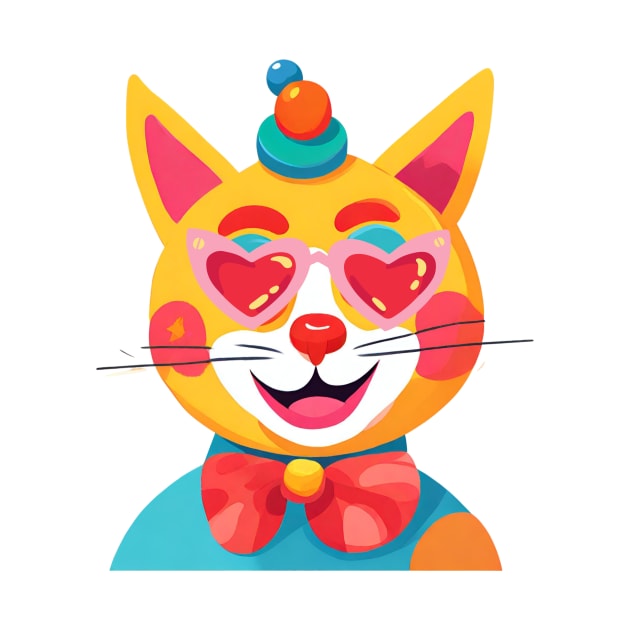 Funny Clown Cat by hardworking