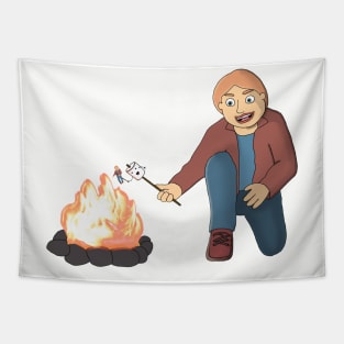 Boy Roasting Marshmallow Roasting Boy Tapestry