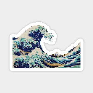 The Great Wave Pixel Magnet