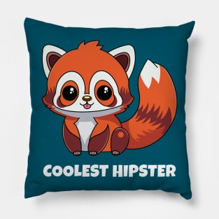 Red Panda Coolest Hipster Pillow