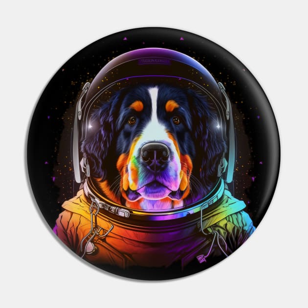 Bernese Mountain Dog Astronaut in Outer Space Funny Cosmic Explorer Pin by Sports Stars ⭐⭐⭐⭐⭐