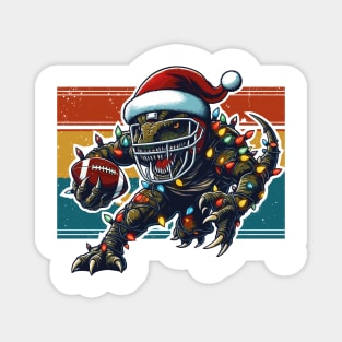 American Football T-Rex Christmas Lights Magnet