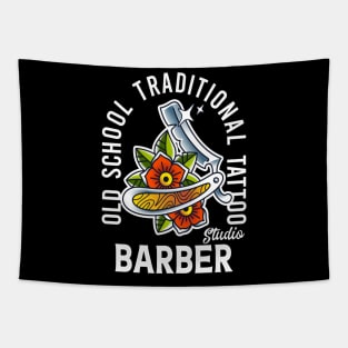 old school traditional tattoo barber shop Tapestry