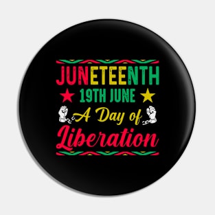 Juneteenth 1865 June 19th Day of Liberation, Freedom Day Pin