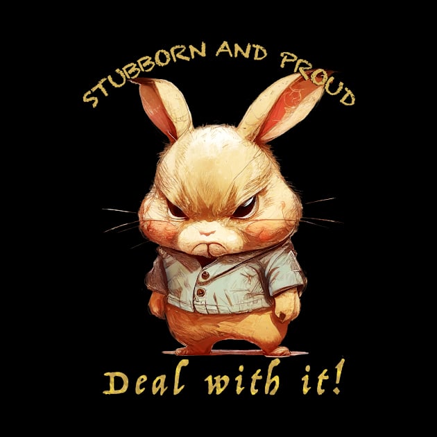 Rabbit Stubborn Deal With It Cute Adorable Funny Quote by Cubebox