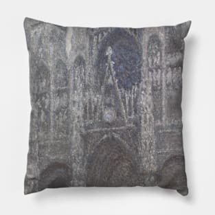 The Cathedral in Rouen. The portal, Grey Weather by Claude Monet Pillow