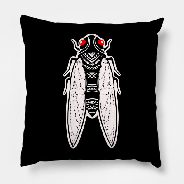 Brood X Cicada Pillow by louddoodle