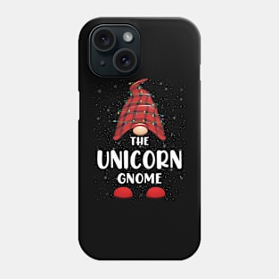 Unicorn Gnome Red Buffalo Plaid Christmas Pajama Matching Family Phone Case