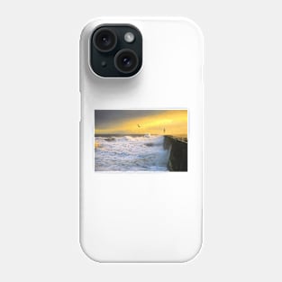 Tynemouth Pier storm in the style of Cezanne Phone Case