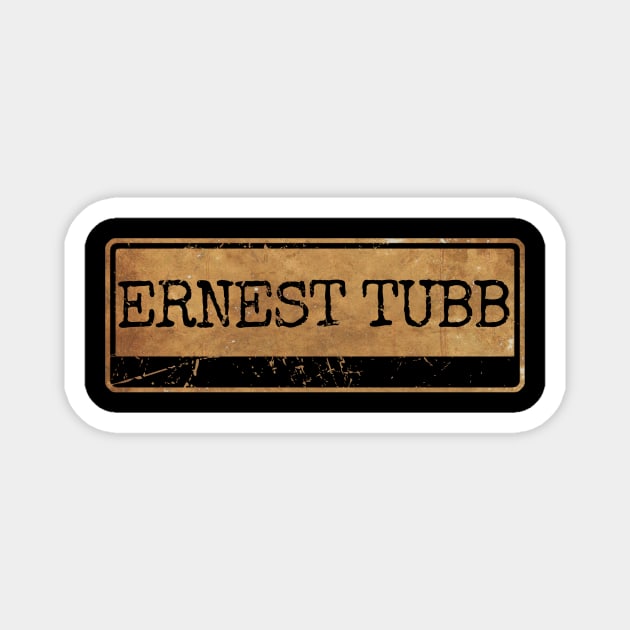 Aliska text black retro - Ernest Tubb Magnet by Aliska