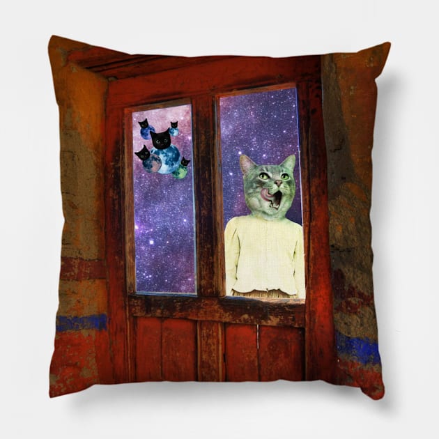 Cat universe Pillow by reesea