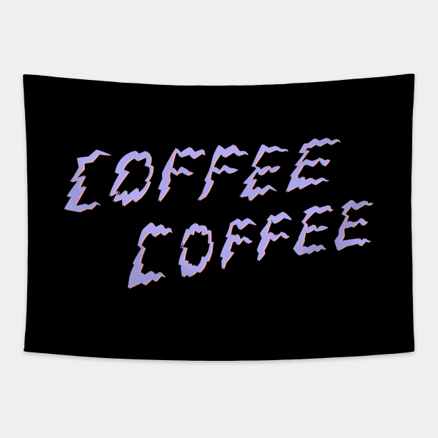 Coffee Coffee Shaky Death Rattle - Pale Violet & Melon Pink Tapestry by Huge Potato