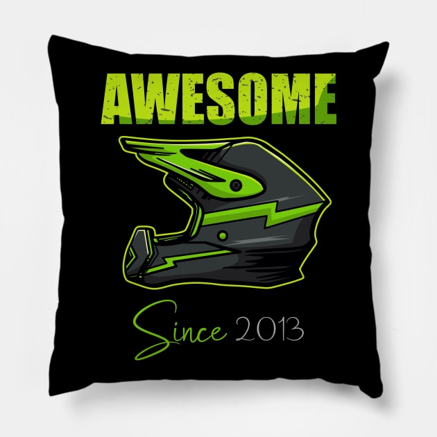 Awesome Since 2013 6rd Years Old dirt bike Pillow by hadlamcom