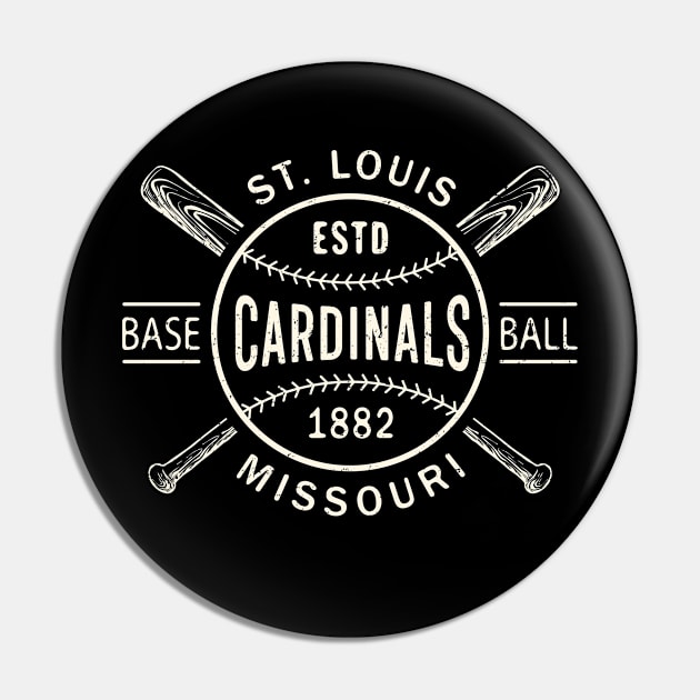 St. Louis Cardinals Bats & Ball by Buck Tee Pin by Buck Tee