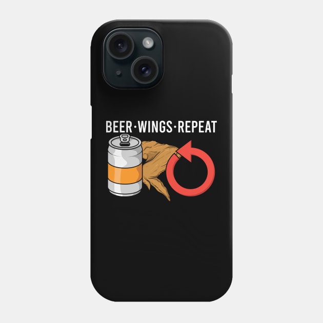 Chicken Wings Beer Repeat Fast Food Lover Gift Phone Case by Dolde08