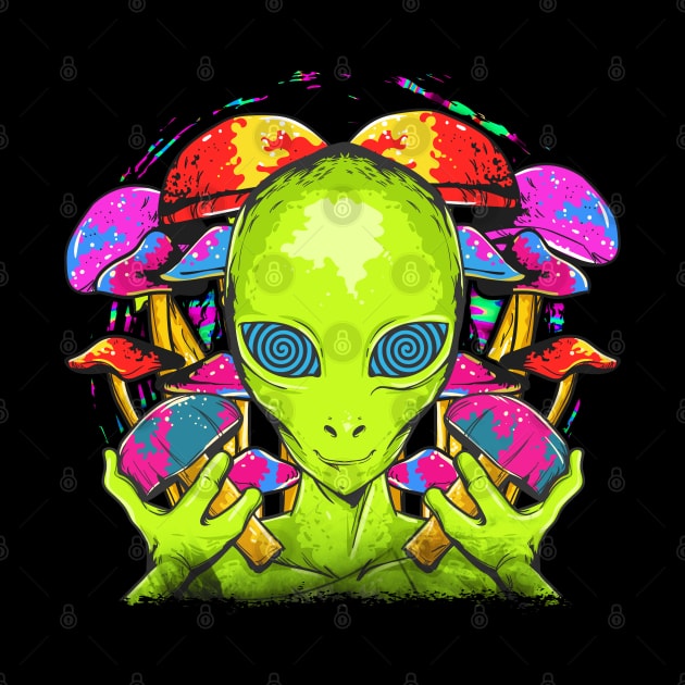 Psychedelic Alien Mushrooms by E