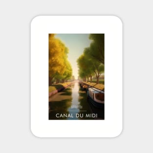 Affiche Canal du midi - France - illustration Magnet