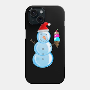 Snowman with Ice Cream Phone Case