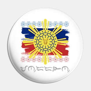 Philippine Flag/Sun / Baybayin word Mandarangan (Mandirigmang may Karangalan) Pin