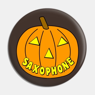 Saxophone Halloween Pumpkin Pin