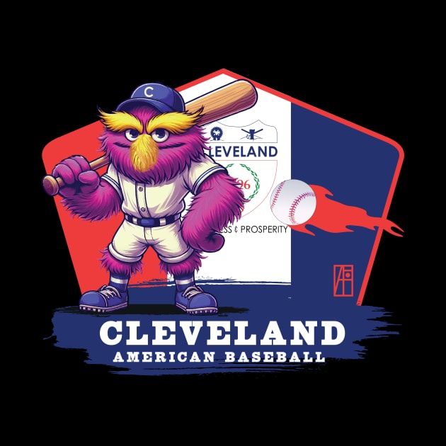 USA - American BASEBALL - Cleveland - Baseball mascot - Cleveland baseball by ArtProjectShop