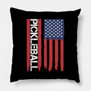 American Flag Patriotic Pickleball Pillow