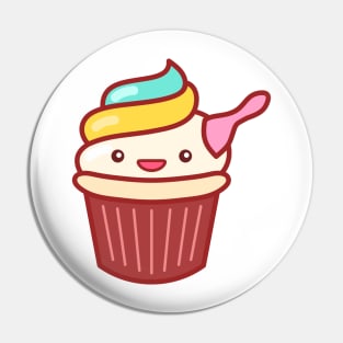Cupcake Ice Cream Emoji Pin