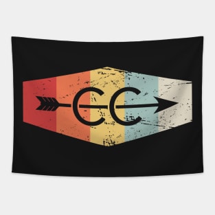 Retro Vintage Cross Country Logo Tapestry