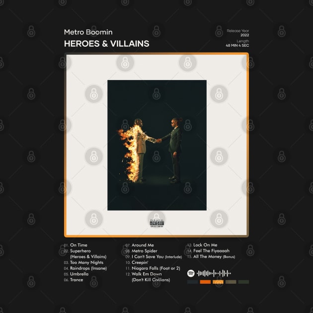 Metro Boomin - HEROES & VILLAINS Tracklist Album by 80sRetro