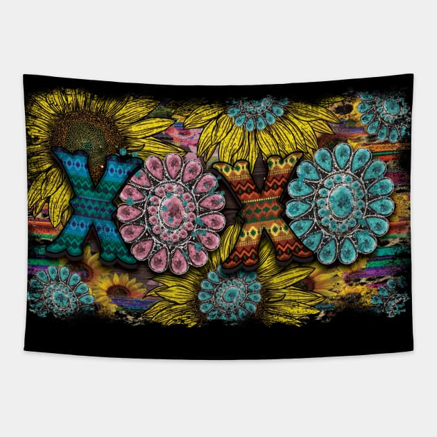 Xoxo sunflower Tapestry by DigitalCreativeArt