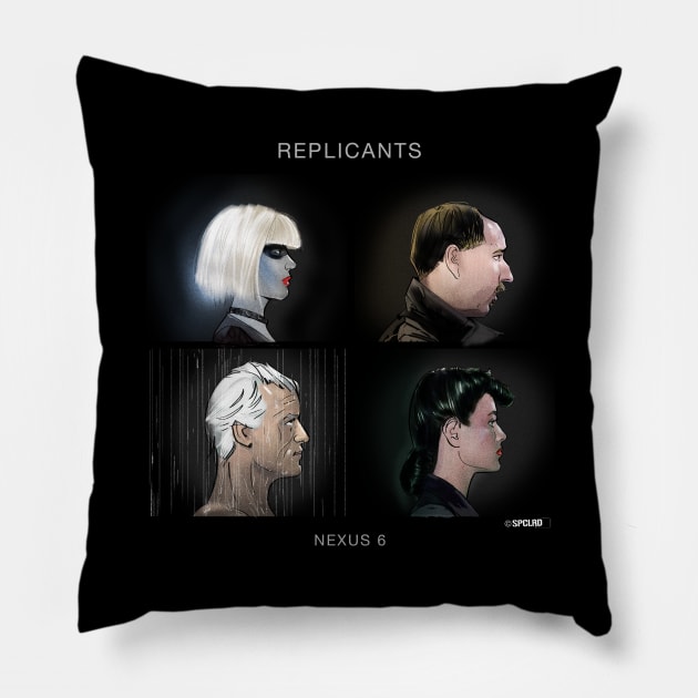 Replicants Dark Mode Pillow by spacelord