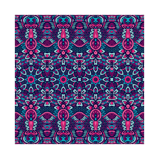 Colorful Oriental Rug Mandala Boho Pattern by jodotodesign