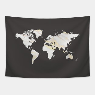 Marbel Gold World Map Tapestry