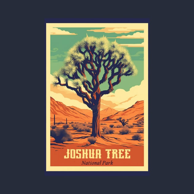 Joshua Tree National Park Vintage Travel Poster by GreenMary Design
