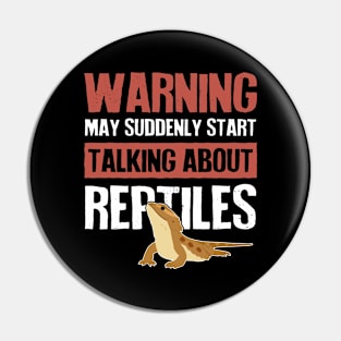 Bearded Dragon Lizard Reptile Warning Pin