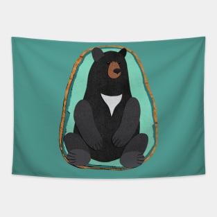 Paper craft black bear Tapestry