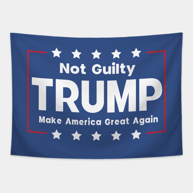 Donald Trump Mug Shot Not Guilty Tapestry by Sunoria