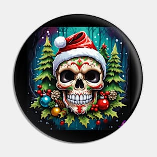 SANTA SKULL Pin