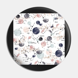 Astrology Constellation Pattern Watercolor Witchy Zodiac Sign Horoscope Pin