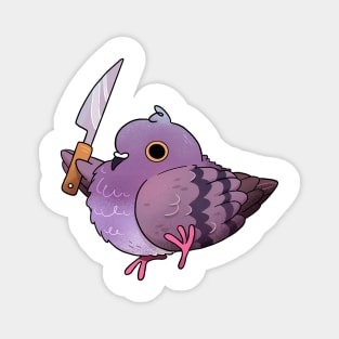 Angy Pigeon with a Knife Magnet