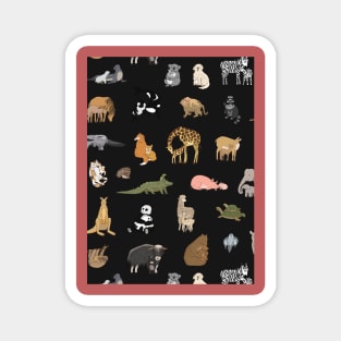 Animals With Their Babies Pattern Magnet