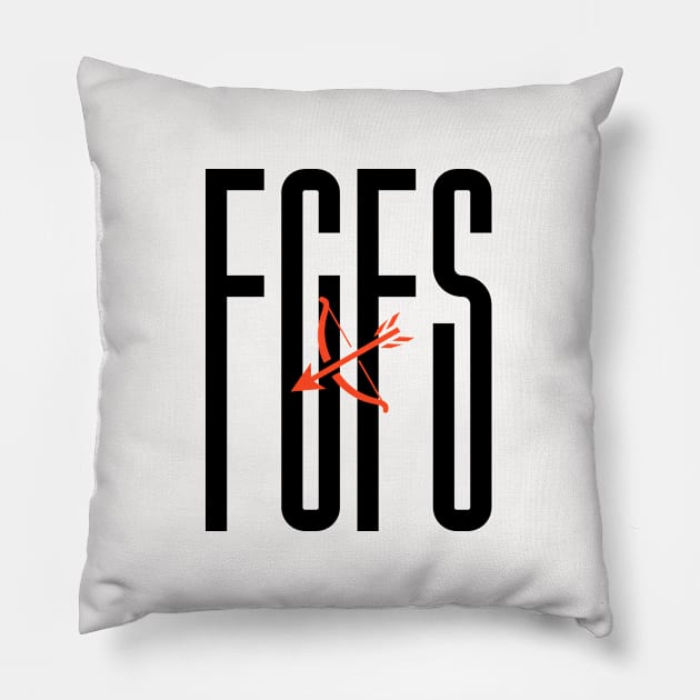 Black FCFS Red Cupids Arrow Target Design Pillow by Praizes