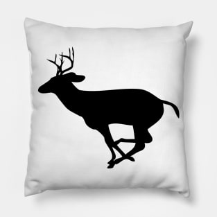 Deer Hunter - Deer running  silhouette Pillow