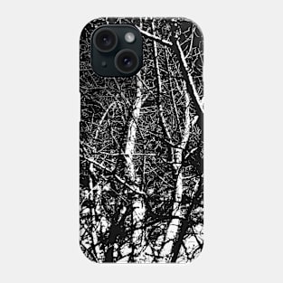 Winter trees bare branches black and white Phone Case