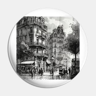 Parisian Streets Sketch Pin