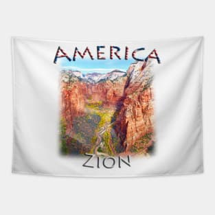 America - Utah - Zion from Angel's Landing Tapestry
